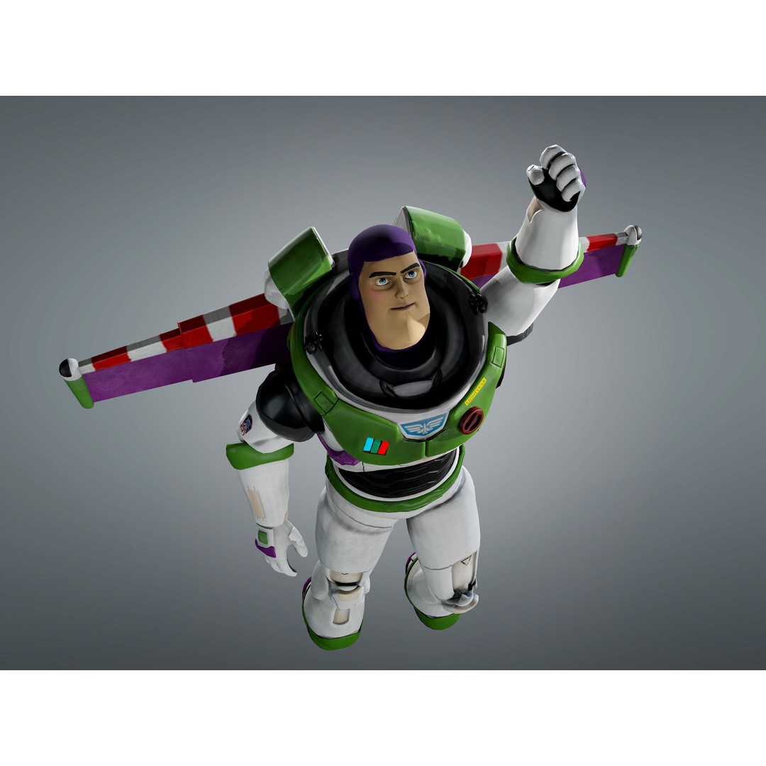Buzz Lightyear 3D Model – Low Poly Rigged Character, FBX, OBJ - View 4