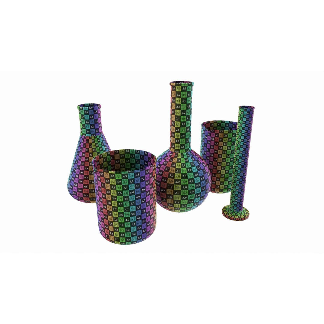 Laboratory Glassware Flasks 3D Model – High Quality PBR Asset, FBX, OBJ - View 8