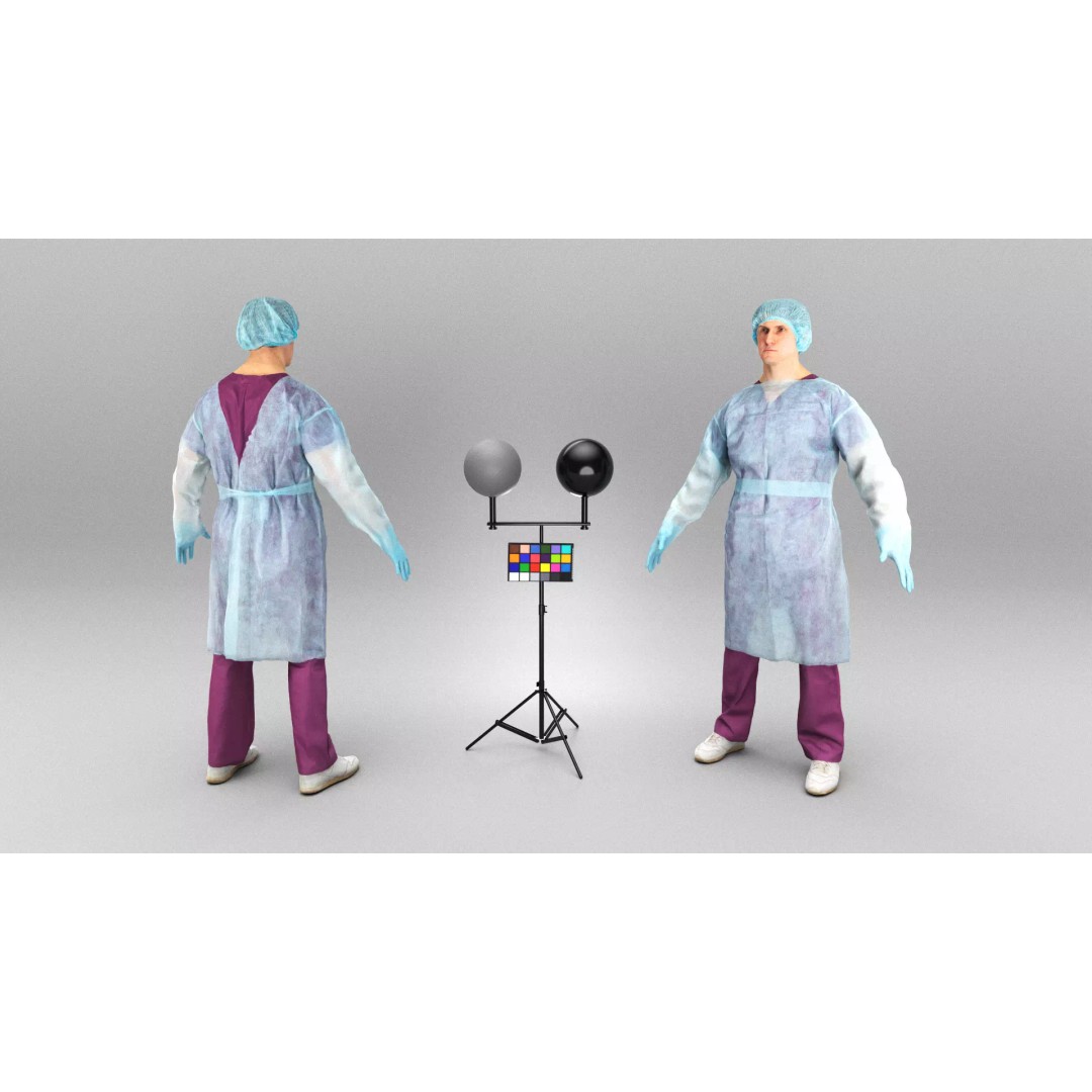 Medical Doctor 3D Model – Low Poly Rigged Character for Animation - View 2