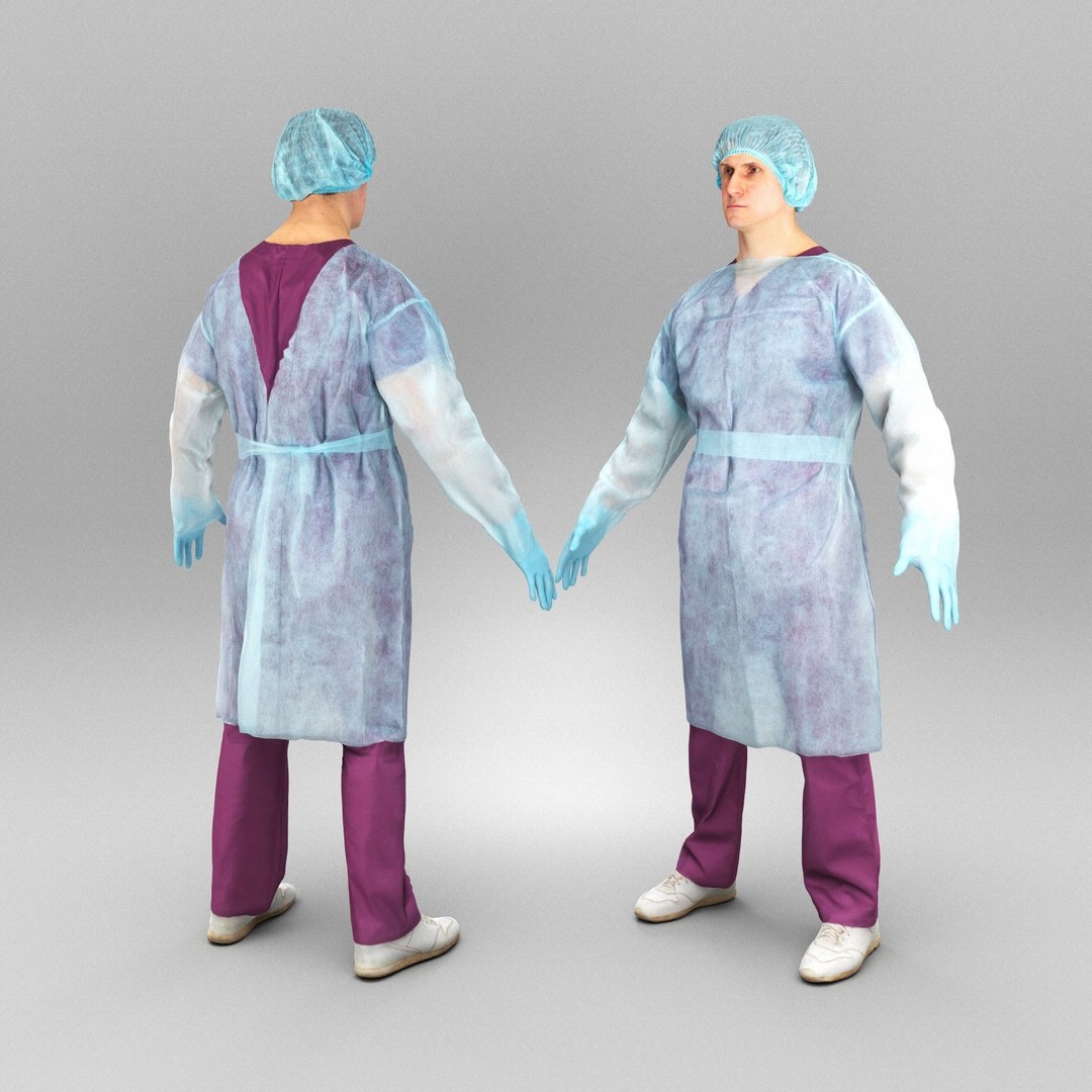 Medical Doctor 3D Model – Low Poly Rigged Character for Animation - View 3