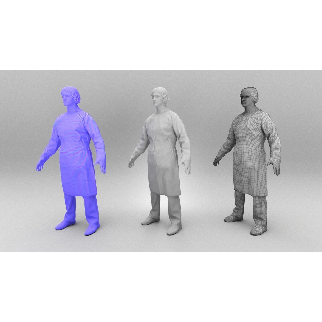 Medical Doctor 3D Model – Low Poly Rigged Character for Animation - View 5