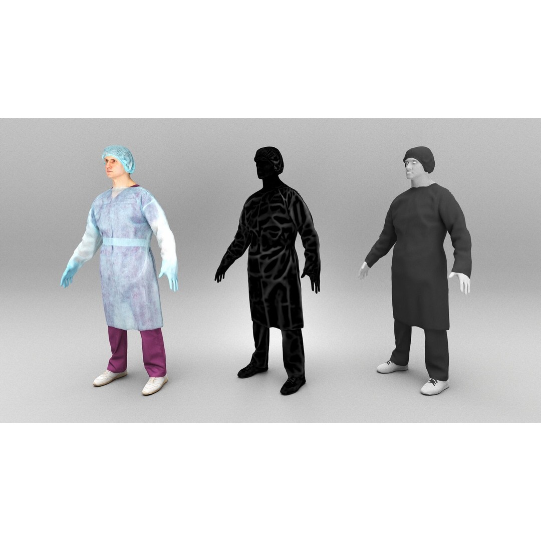 Medical Doctor 3D Model – Low Poly Rigged Character for Animation - View 6