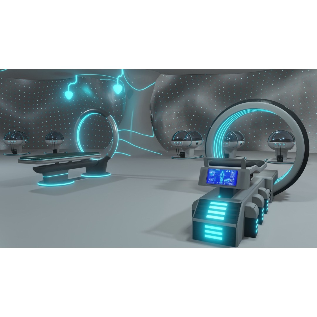 Medical Laboratory 3D Model – Futuristic Low-Poly Game Asset, PBR