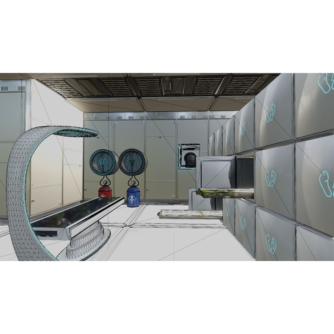 Medical Laboratory 3D Model – Futuristic Low-Poly Game Asset, PBR - View 7