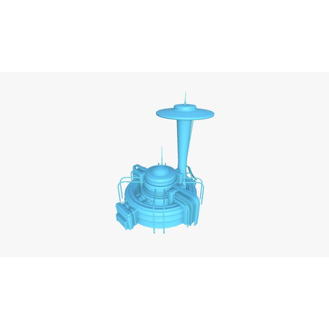 SciFi Facility D08 3D Model – Low Poly Sci-Fi Exterior Design, FBX - View 11