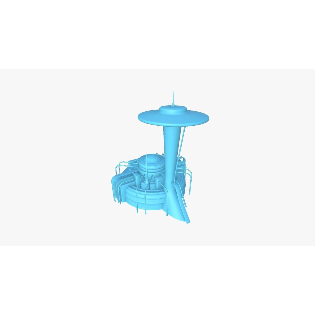 SciFi Facility D08 3D Model – Low Poly Sci-Fi Exterior Design, FBX - View 13