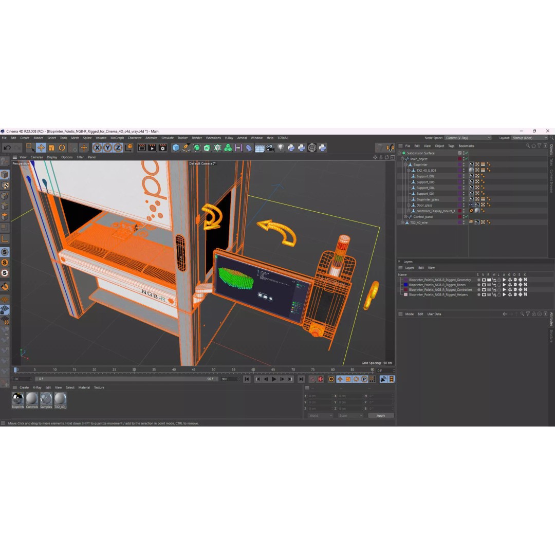 Bioprinter Poietis NGB-R 3D Model – Rigged Laboratory Equipment for Cinema 4D - View 18