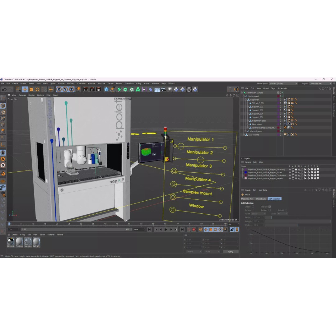 Bioprinter Poietis NGB-R 3D Model – Rigged Laboratory Equipment for Cinema 4D - View 19