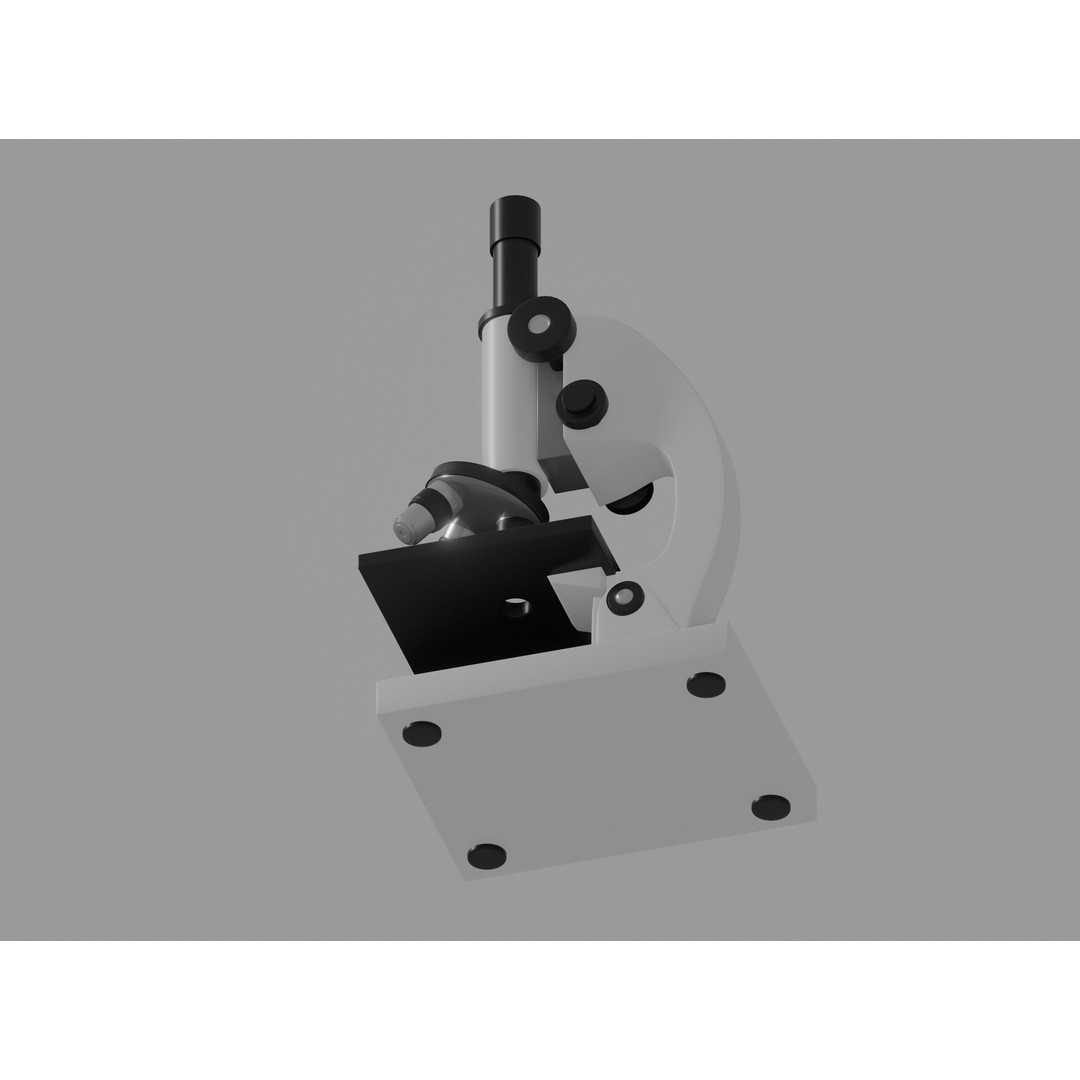 Microscope 3D Model – Rigged Laboratory Asset, FBX, OBJ - View 11