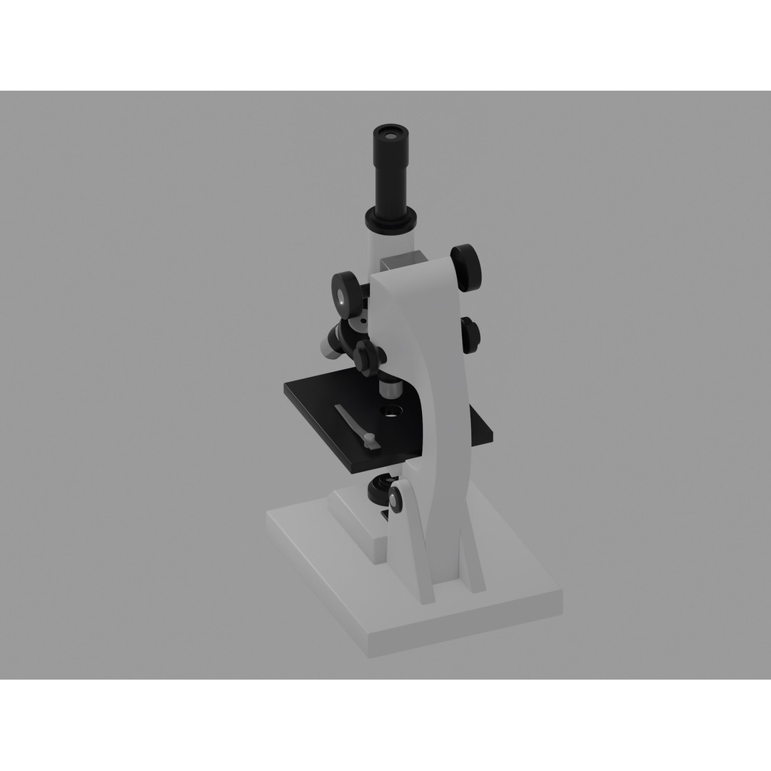 Microscope 3D Model – Rigged Laboratory Asset, FBX, OBJ - View 13