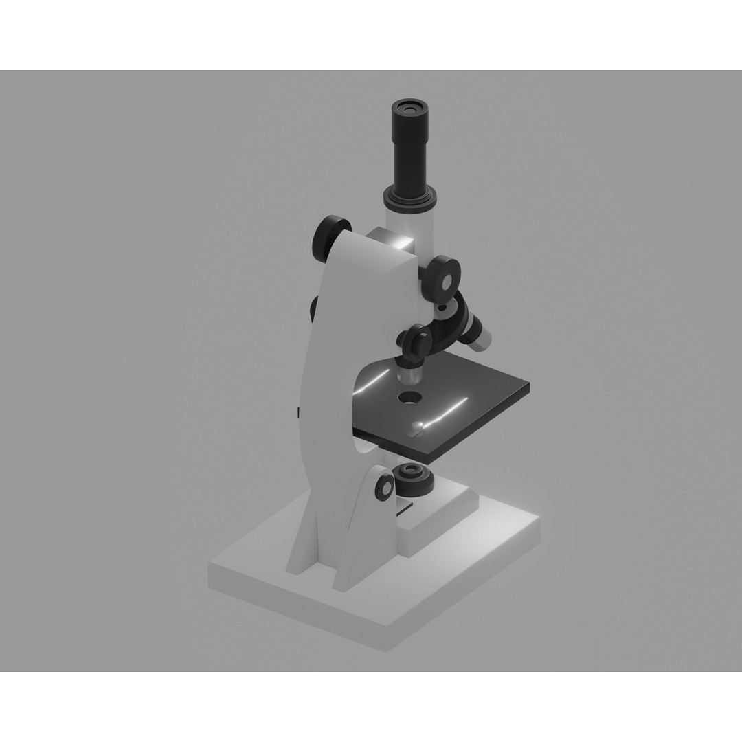 Microscope 3D Model – Rigged Laboratory Asset, FBX, OBJ - View 14