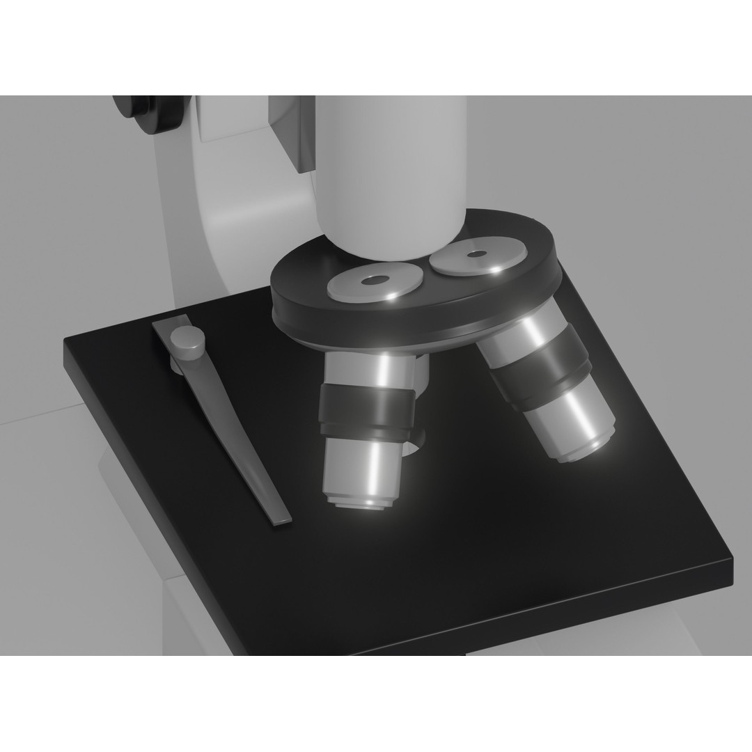 Microscope 3D Model – Rigged Laboratory Asset, FBX, OBJ - View 16