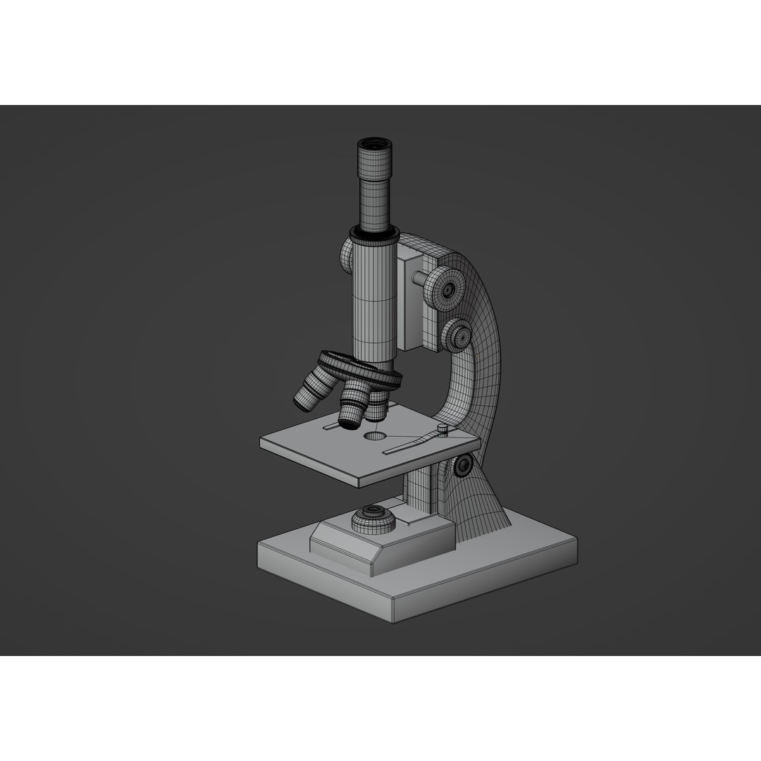Microscope 3D Model – Rigged Laboratory Asset, FBX, OBJ - View 22