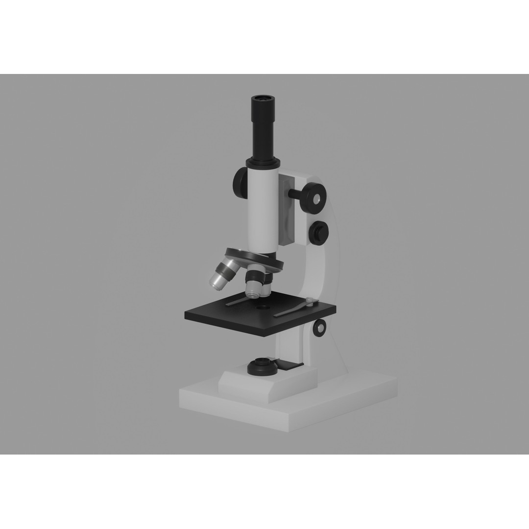 Microscope 3D Model – Rigged Laboratory Asset, FBX, OBJ - View 3