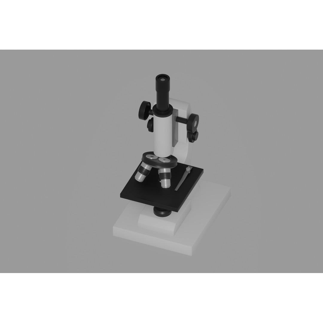 Microscope 3D Model – Rigged Laboratory Asset, FBX, OBJ - View 4