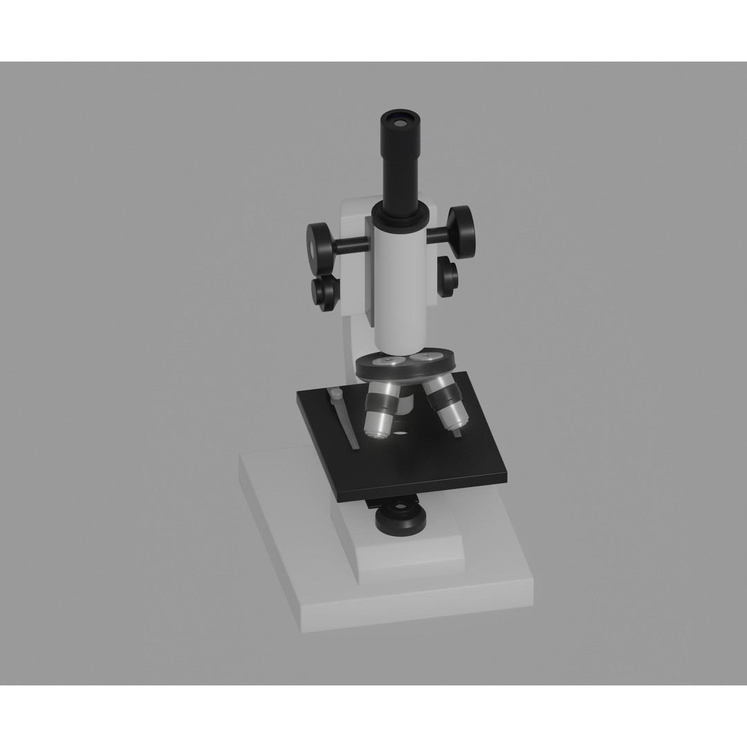 Microscope 3D Model – Rigged Laboratory Asset, FBX, OBJ - View 5