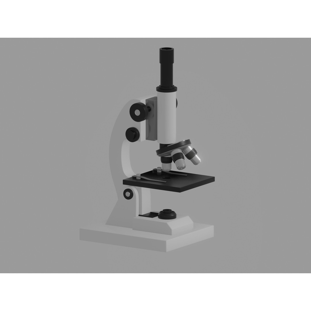 Microscope 3D Model – Rigged Laboratory Asset, FBX, OBJ - View 6