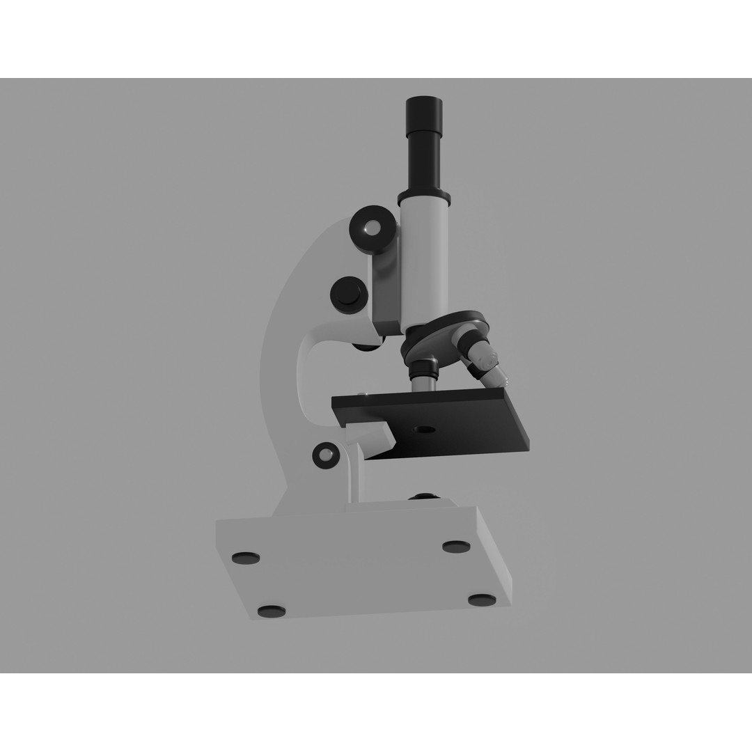 Microscope 3D Model – Rigged Laboratory Asset, FBX, OBJ - View 7
