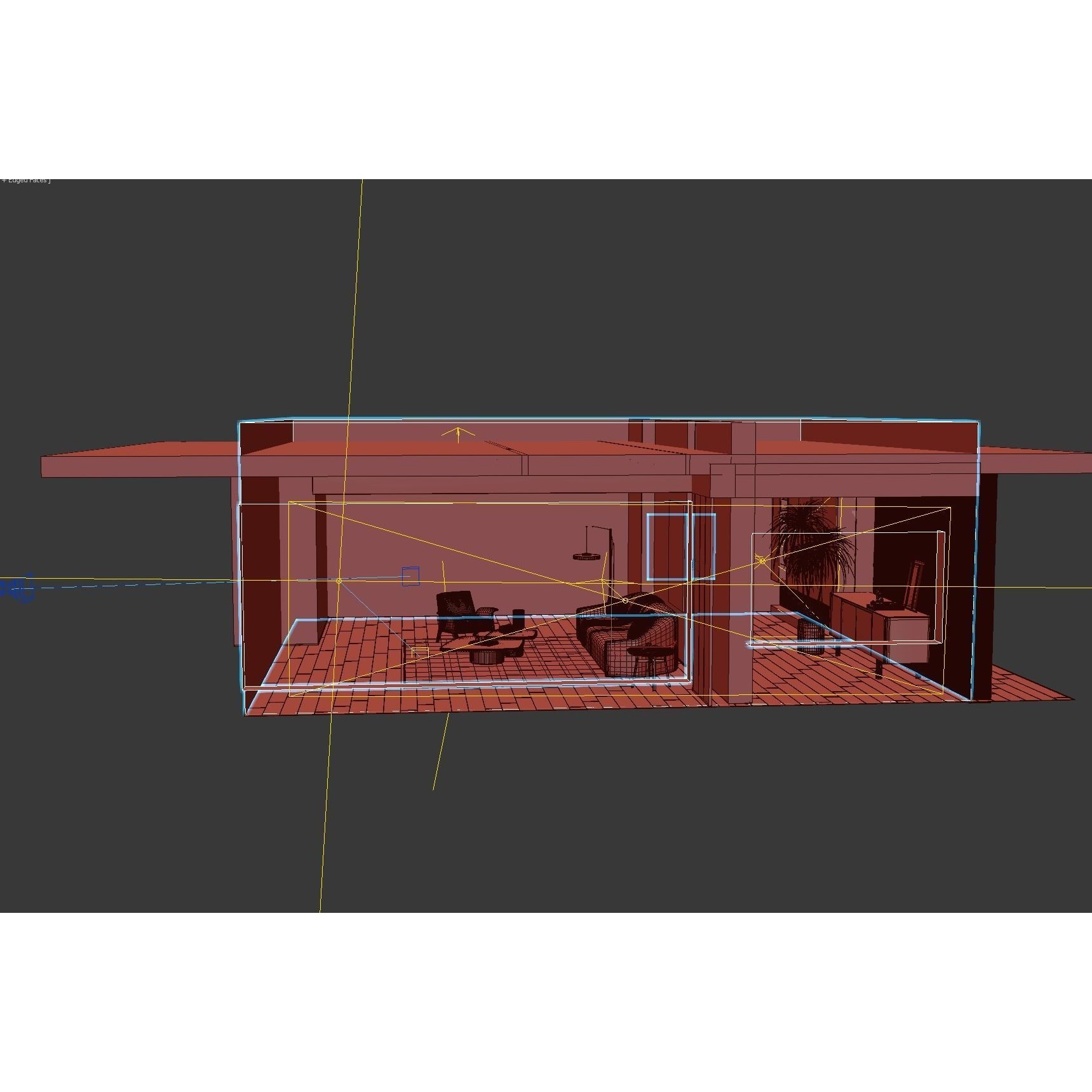 Modern Living Room Interior Scene - Game-Ready 3D Model - View 12