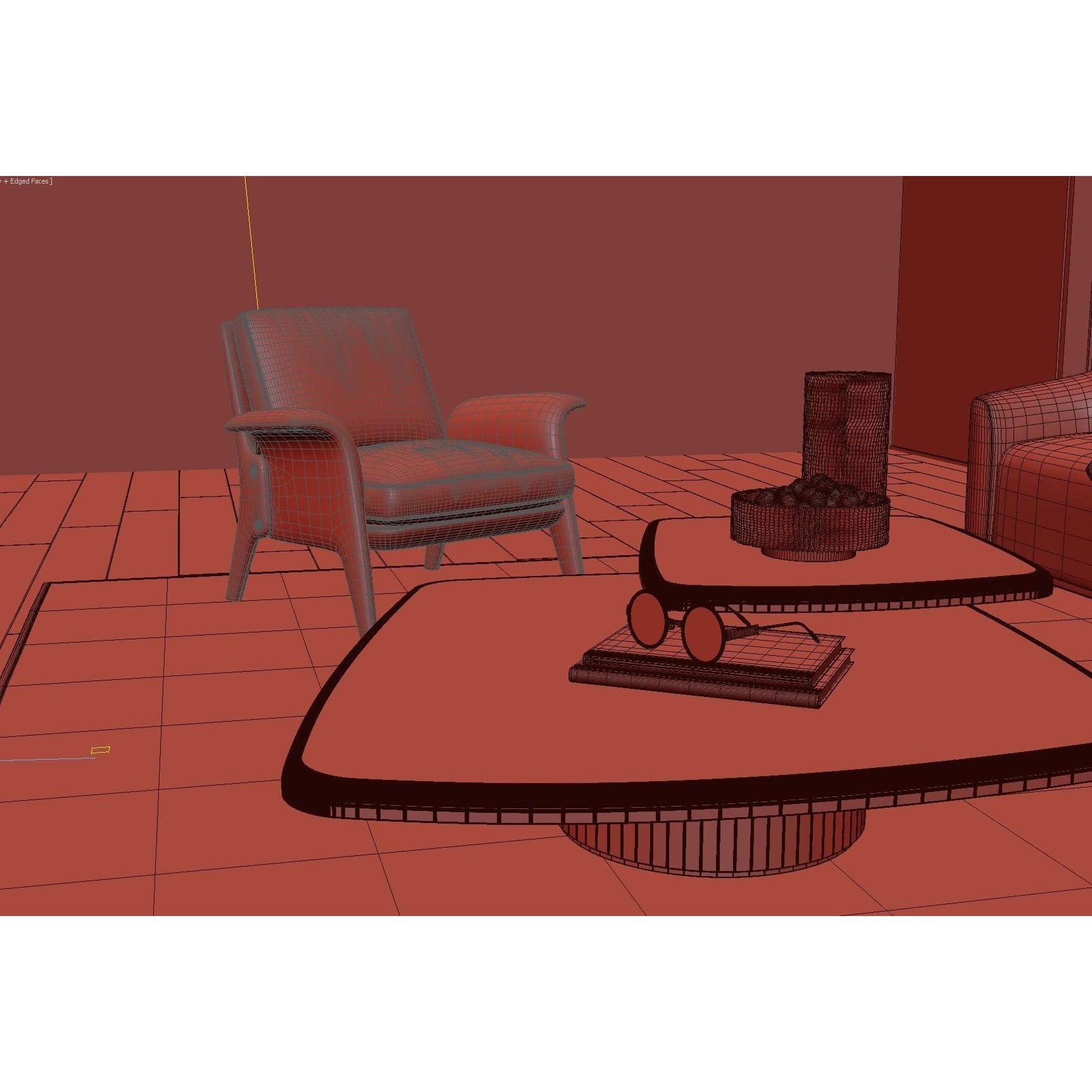 Modern Living Room Interior Scene - Game-Ready 3D Model - View 9