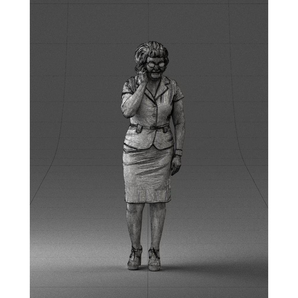 Elderly Business Woman 3D Model – Realistic Character, FBX, OBJ