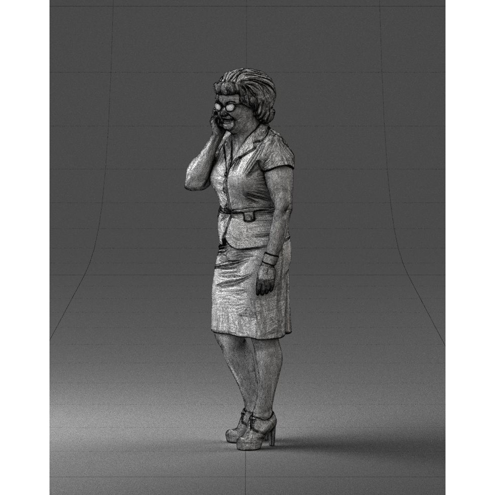 Elderly Business Woman 3D Model – Realistic Character, FBX, OBJ - View 10