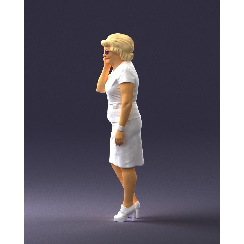 Elderly Business Woman 3D Model – Realistic Character, FBX, OBJ - View 11
