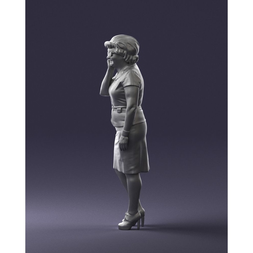 Elderly Business Woman 3D Model – Realistic Character, FBX, OBJ - View 12