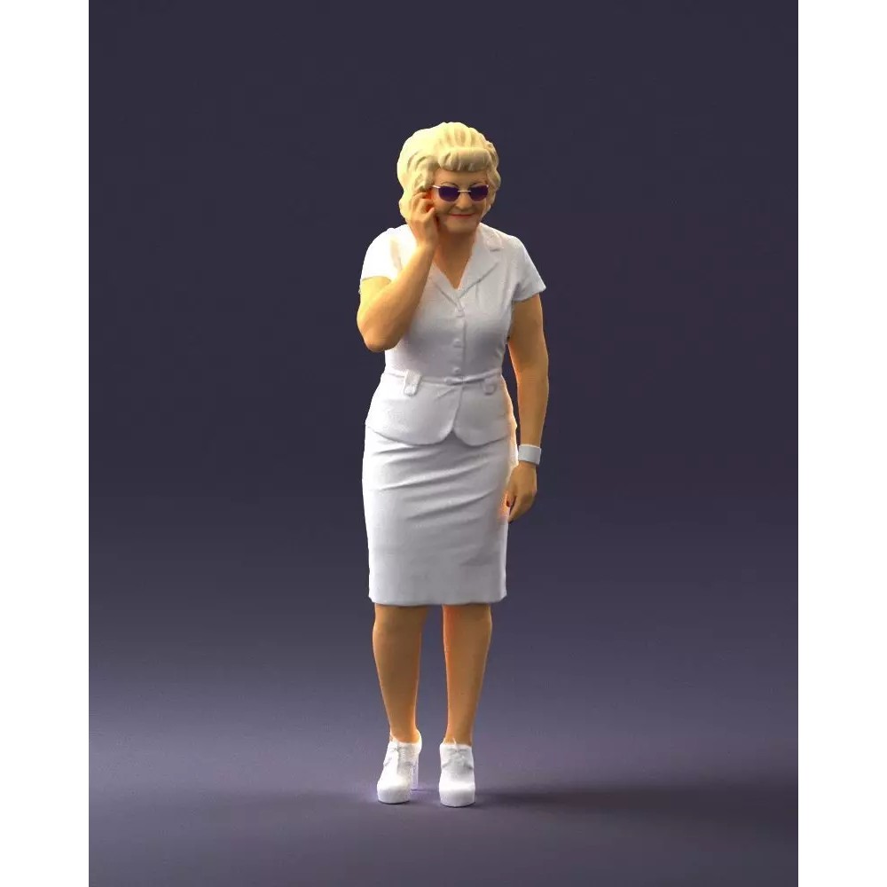 Elderly Business Woman 3D Model – Realistic Character, FBX, OBJ - View 2
