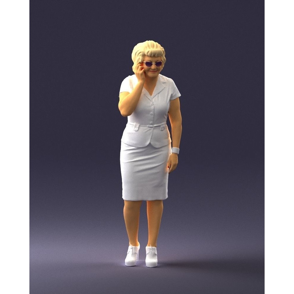 Elderly Business Woman 3D Model – Realistic Character, FBX, OBJ - View 38