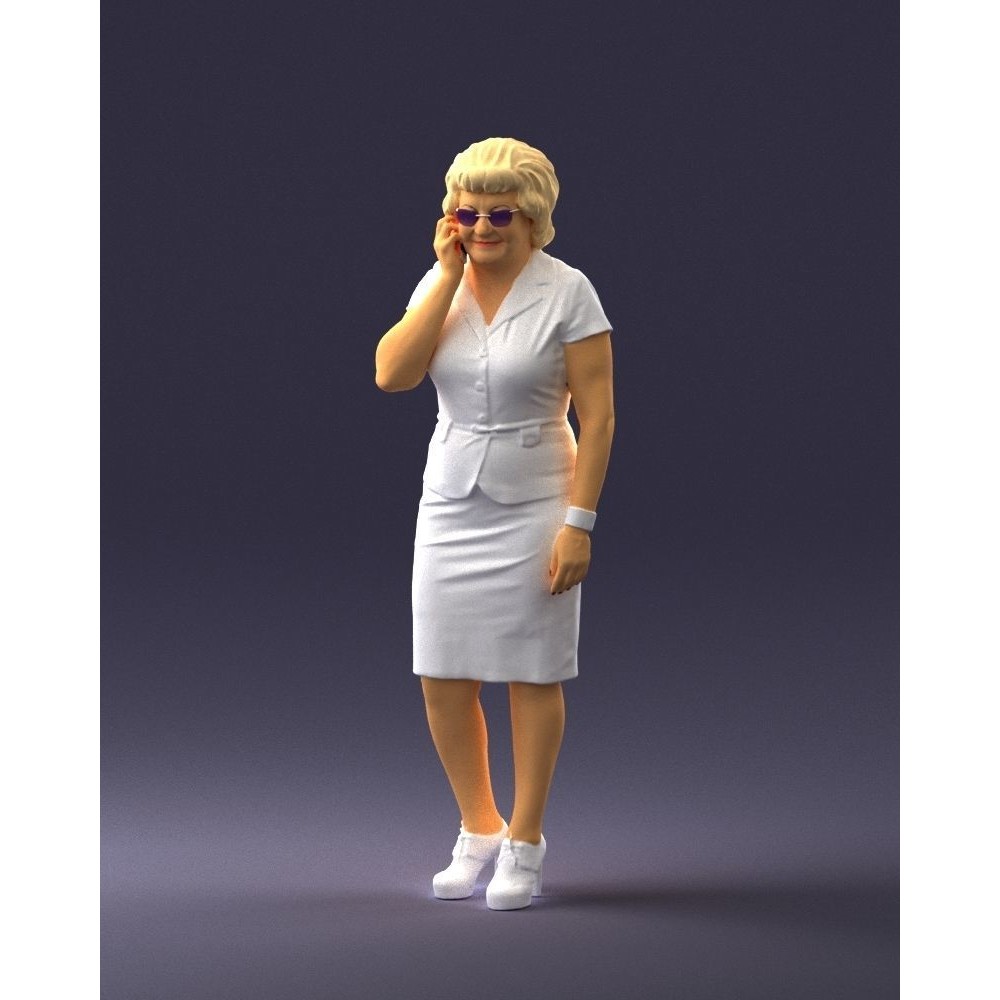 Elderly Business Woman 3D Model – Realistic Character, FBX, OBJ - View 5