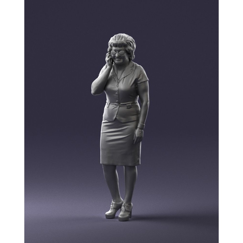 Elderly Business Woman 3D Model – Realistic Character, FBX, OBJ - View 6