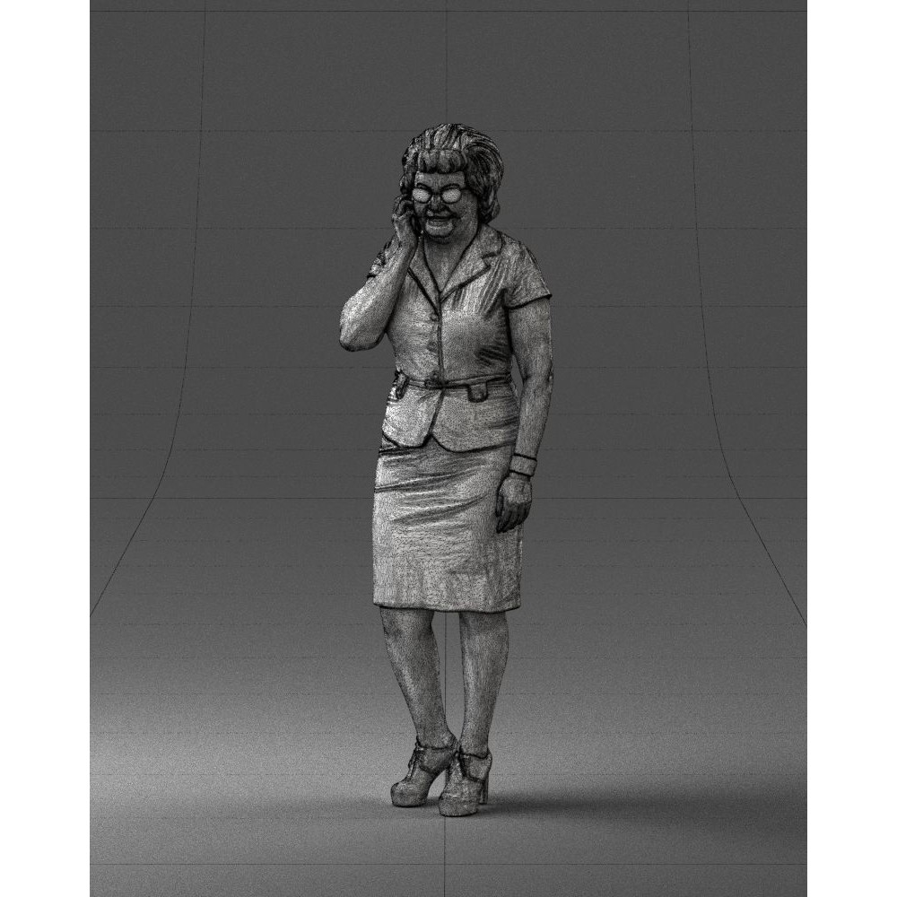 Elderly Business Woman 3D Model – Realistic Character, FBX, OBJ - View 7
