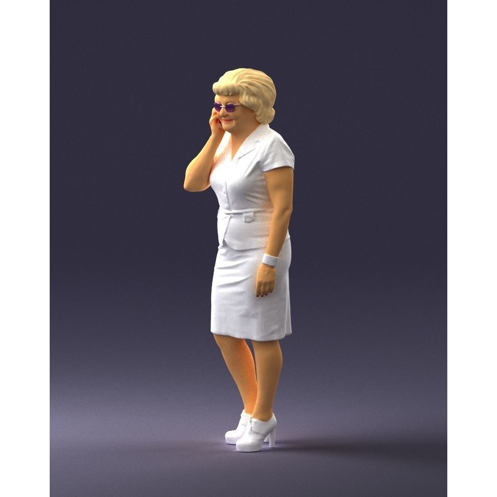 Elderly Business Woman 3D Model – Realistic Character, FBX, OBJ - View 8