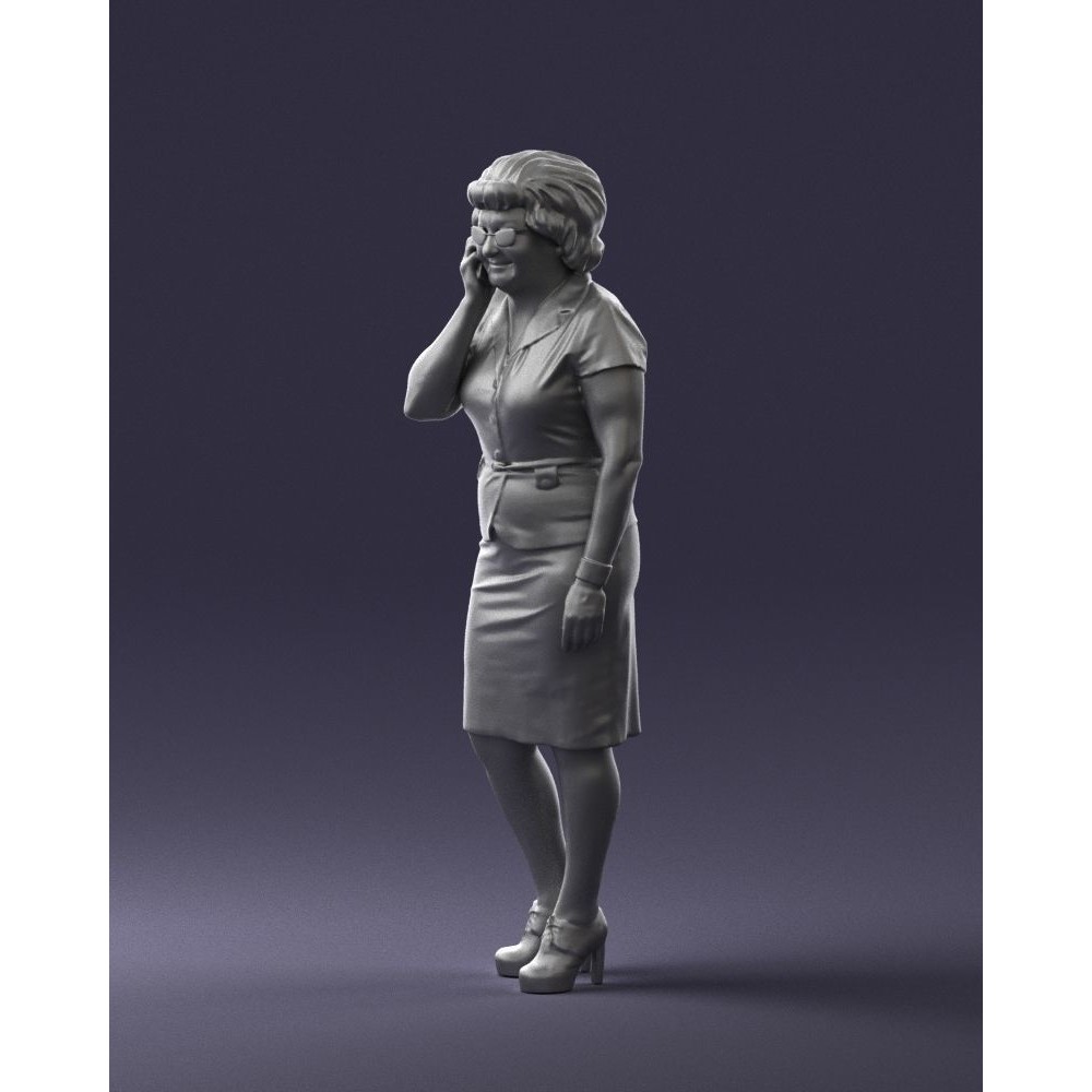 Elderly Business Woman 3D Model – Realistic Character, FBX, OBJ - View 9
