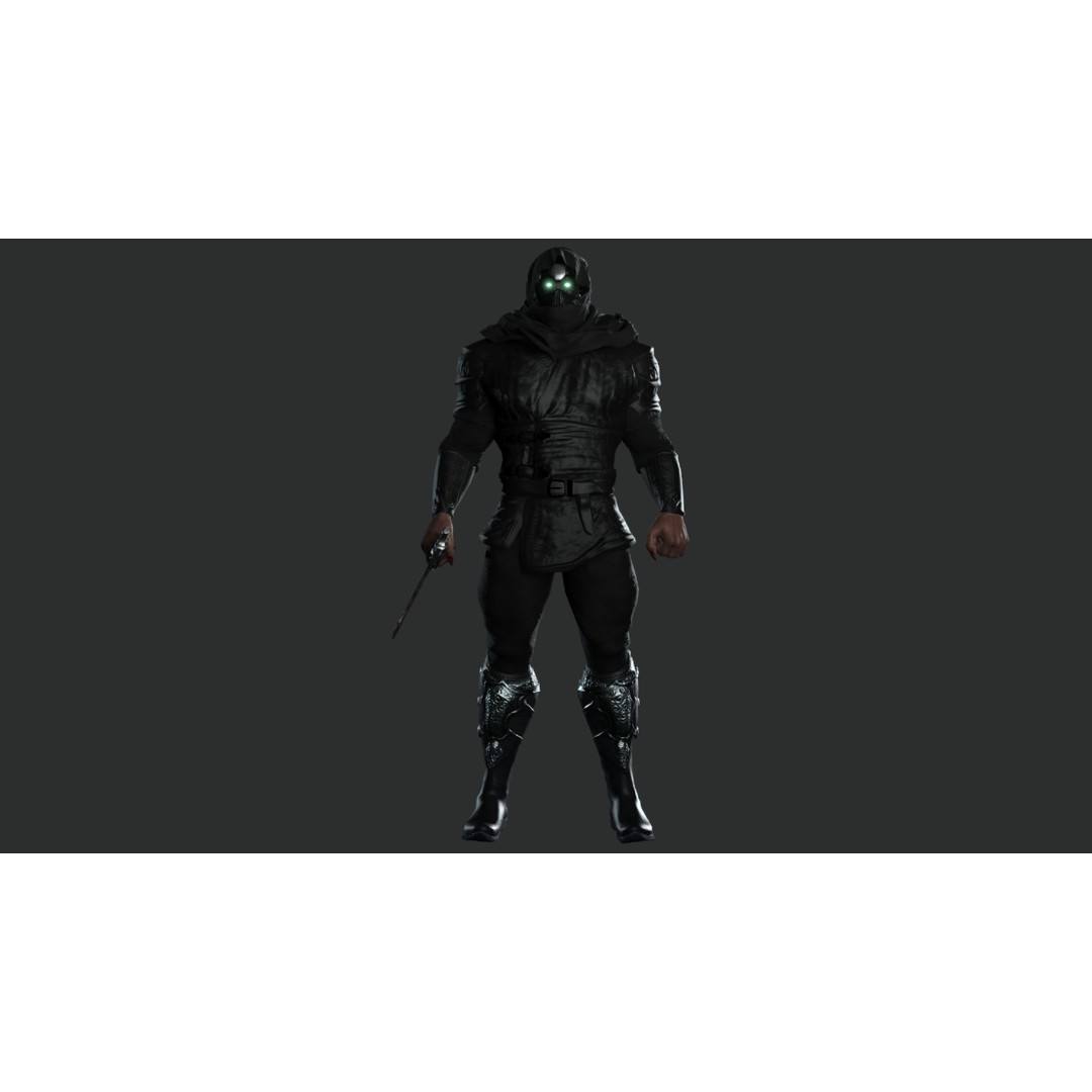 Cyborg Warrior 3D Model – Low Poly Game Ready Character, FBX - View 12