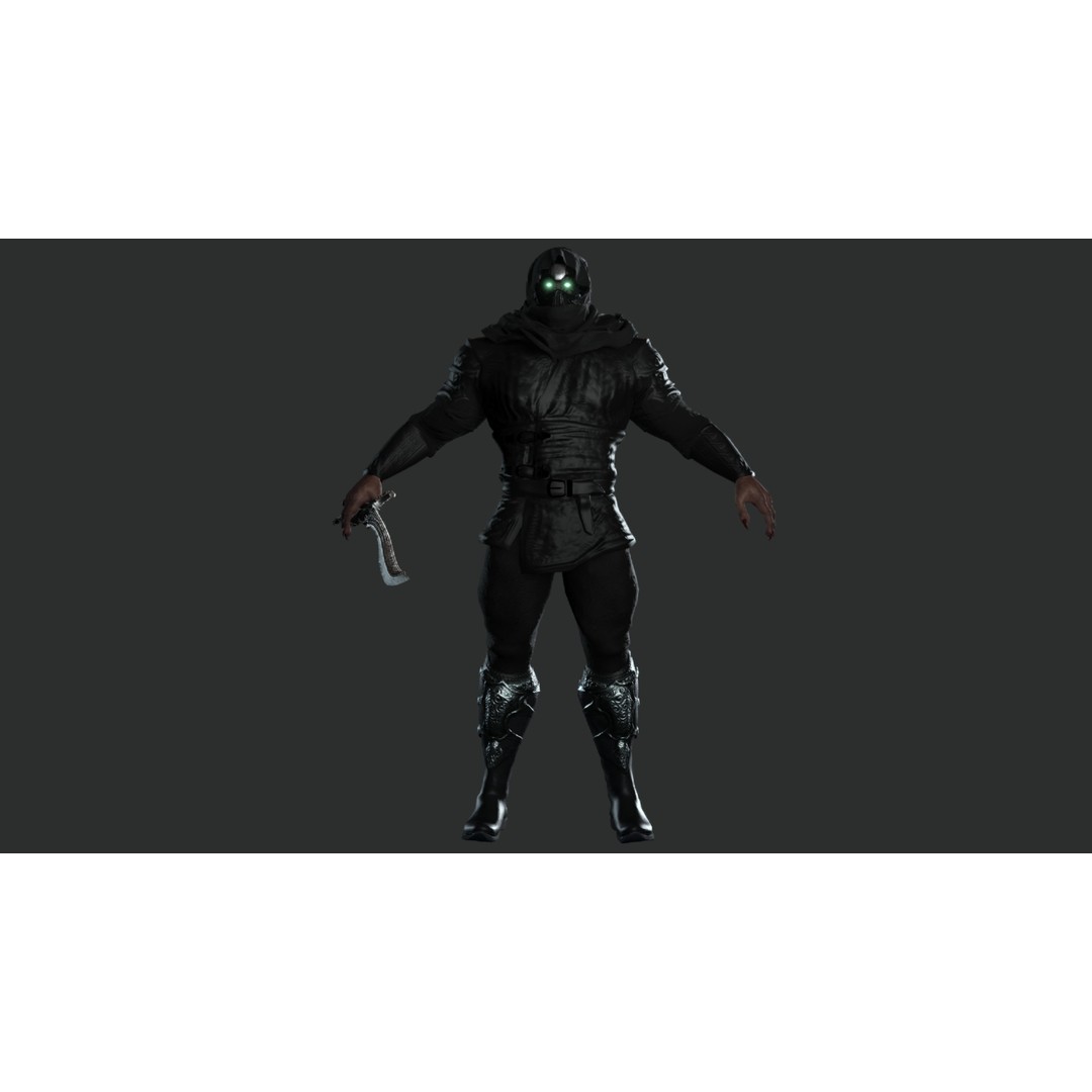 Cyborg Warrior 3D Model – Low Poly Game Ready Character, FBX - View 13