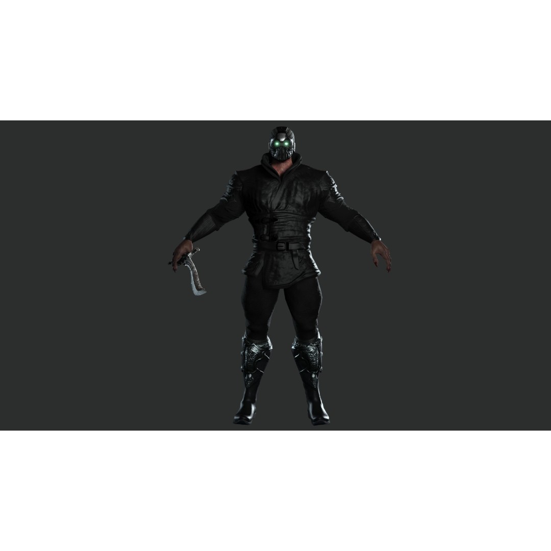 Cyborg Warrior 3D Model – Low Poly Game Ready Character, FBX - View 14
