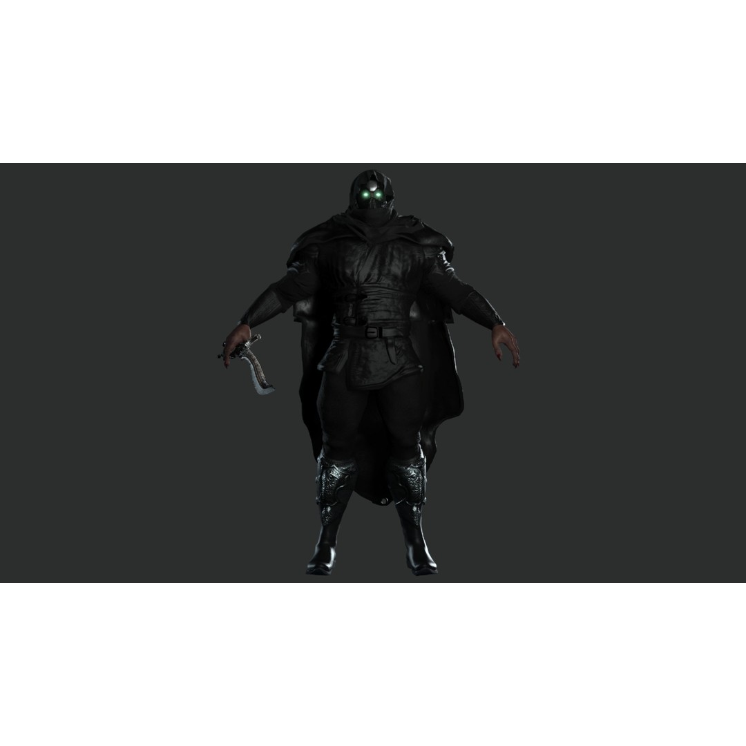 Cyborg Warrior 3D Model – Low Poly Game Ready Character, FBX - View 3
