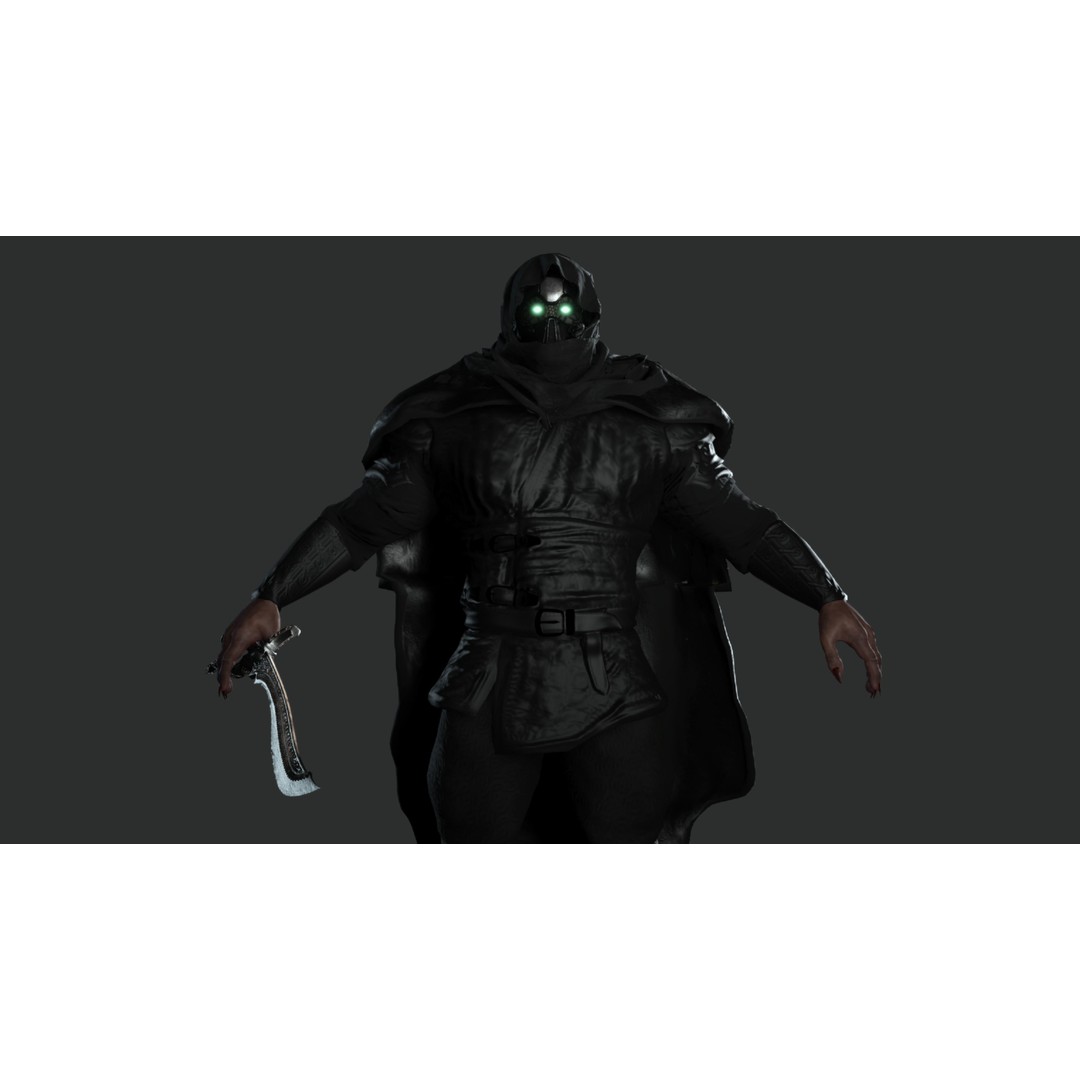 Cyborg Warrior 3D Model – Low Poly Game Ready Character, FBX - View 6