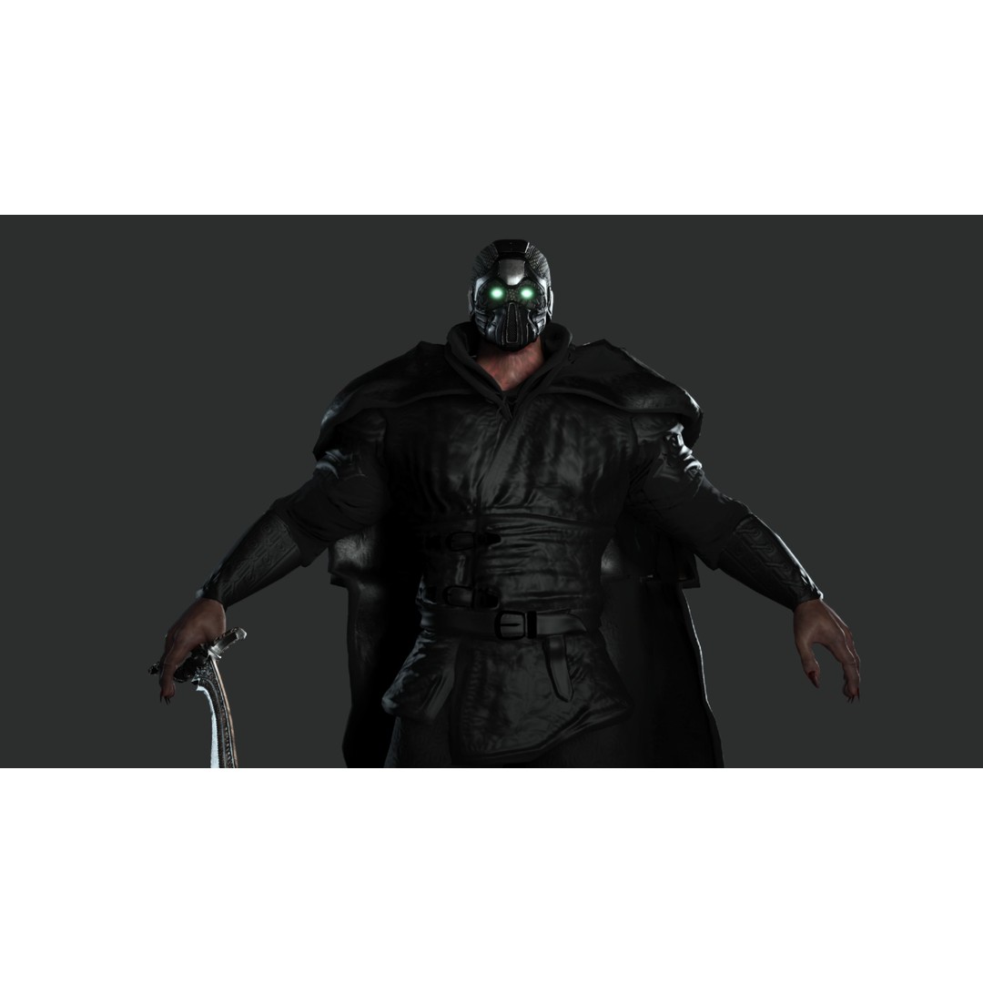 Cyborg Warrior 3D Model – Low Poly Game Ready Character, FBX - View 8