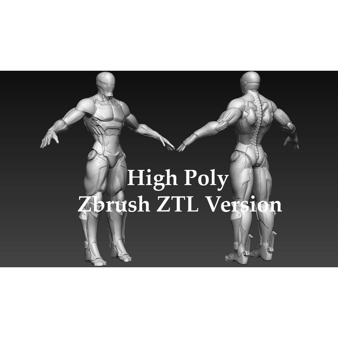 Cybernetic Warrior 3D Model – Low Poly Sci-Fi Character, FBX & OBJ