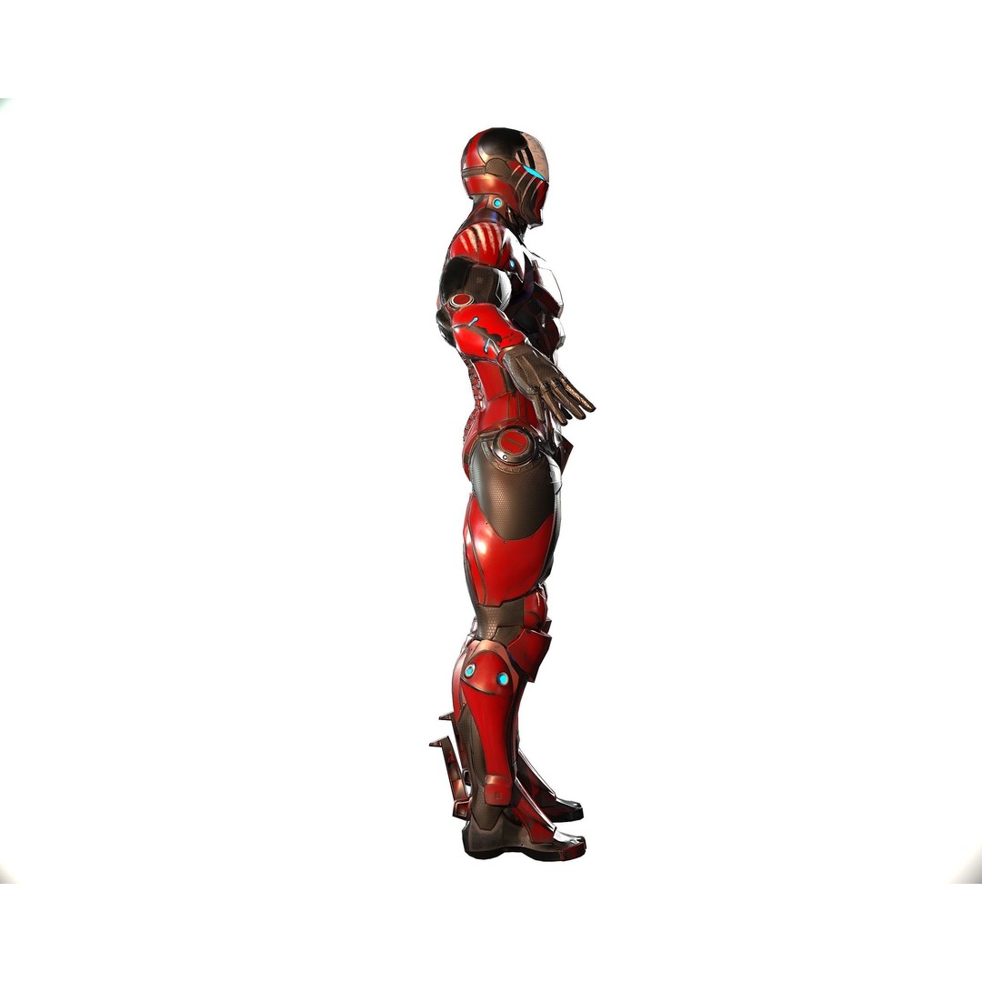 Cybernetic Warrior 3D Model – Low Poly Sci-Fi Character, FBX & OBJ - View 21