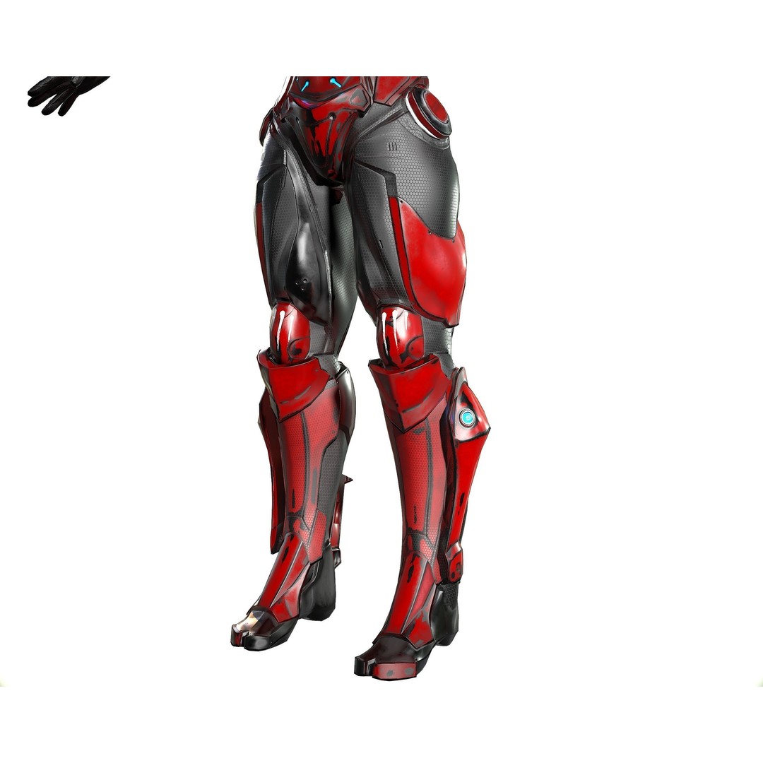 Cybernetic Warrior 3D Model – Low Poly Sci-Fi Character, FBX & OBJ - View 27