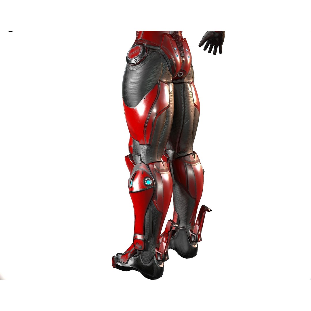 Cybernetic Warrior 3D Model – Low Poly Sci-Fi Character, FBX & OBJ - View 28