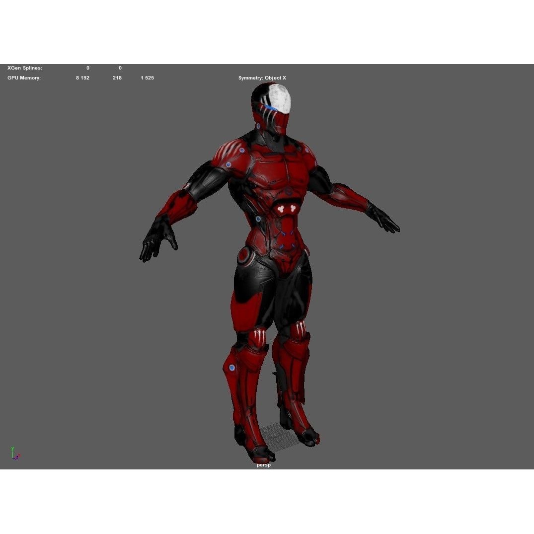 Cybernetic Warrior 3D Model – Low Poly Sci-Fi Character, FBX & OBJ - View 40