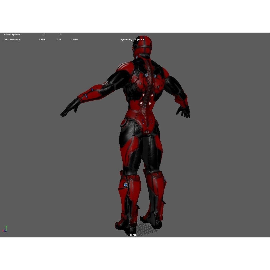 Cybernetic Warrior 3D Model – Low Poly Sci-Fi Character, FBX & OBJ - View 41