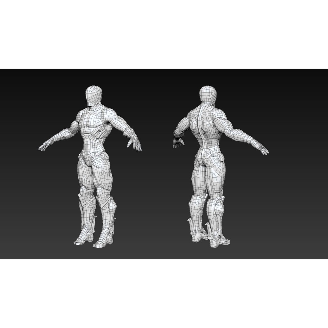 Cybernetic Warrior 3D Model – Low Poly Sci-Fi Character, FBX & OBJ - View 44