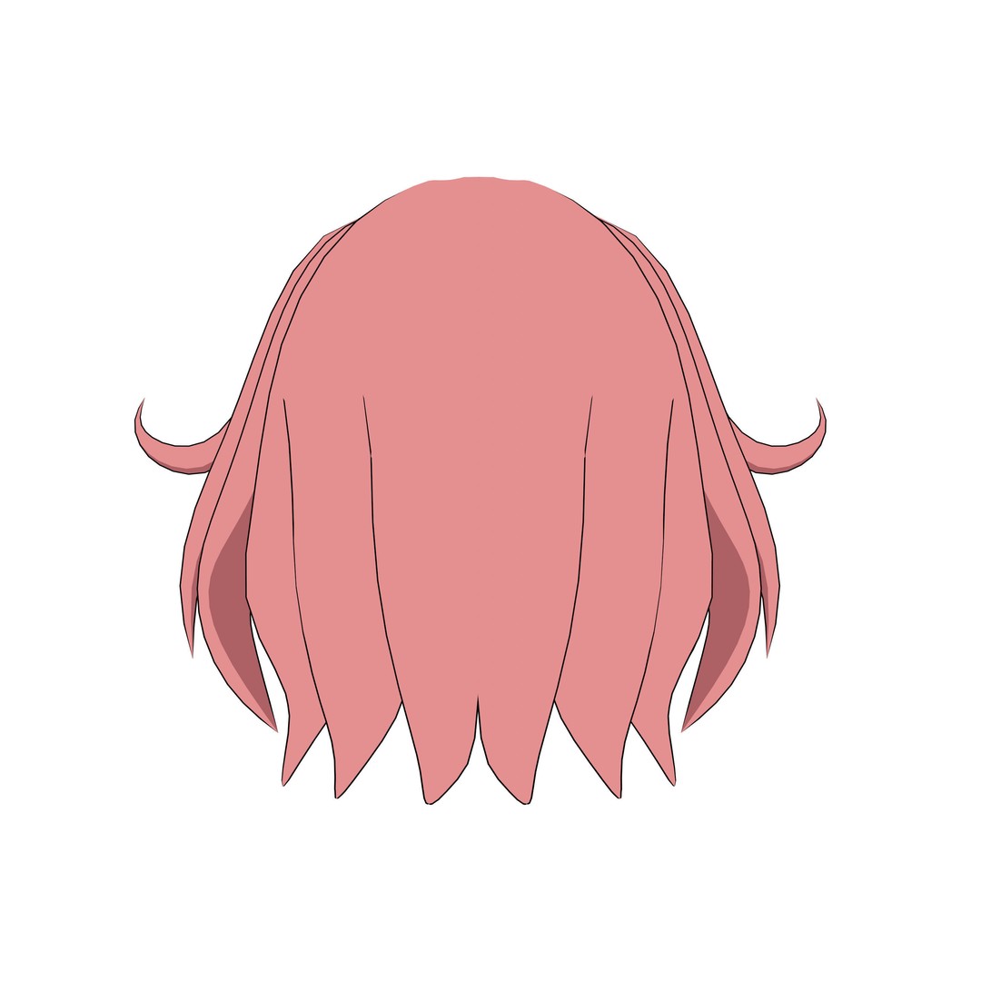 Anime Hair 3D Model – Low Poly Character Asset, Blender & FBX - View 17