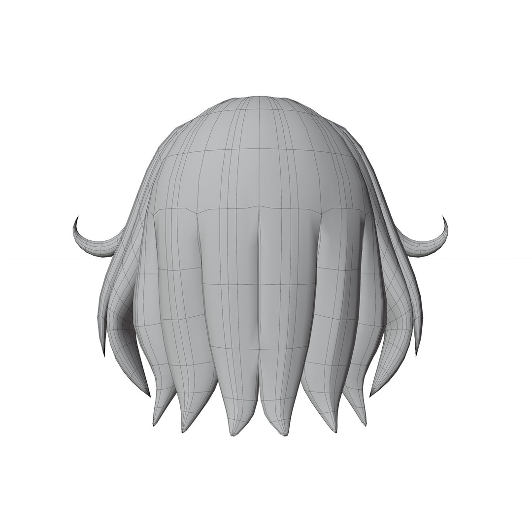 Anime Hair 3D Model – Low Poly Character Asset, Blender & FBX - View 18